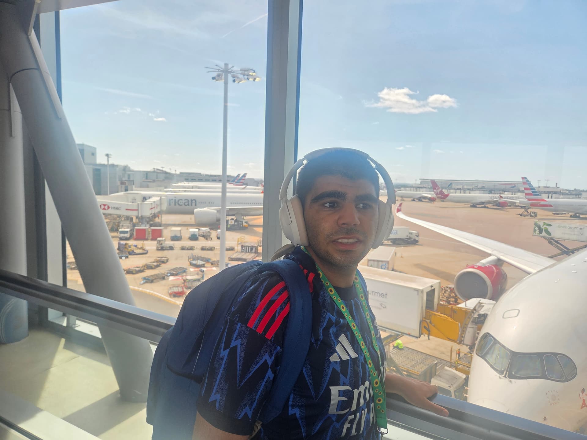 Walking off the plane at Heathrow
