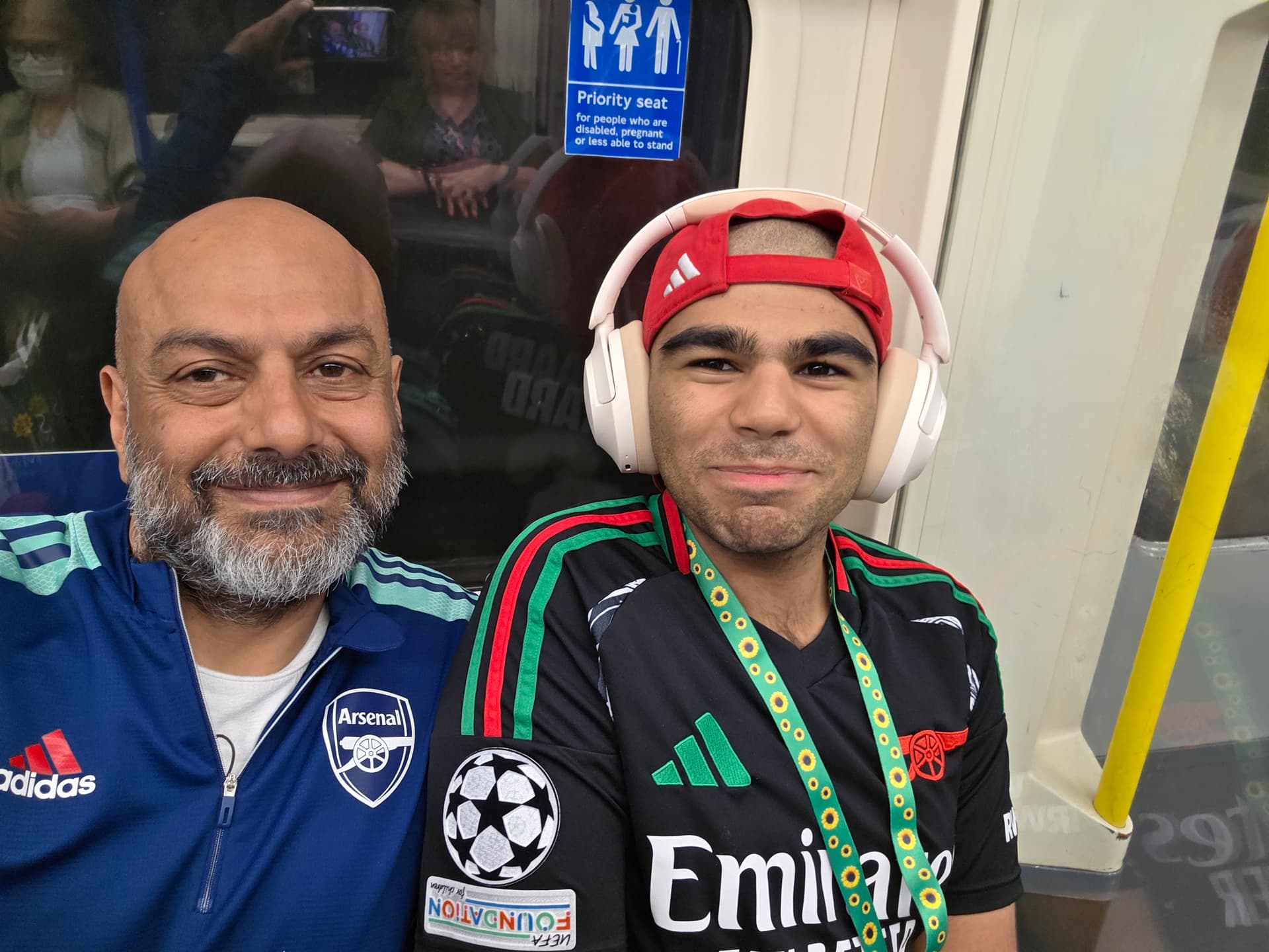 Father and son on the Tube