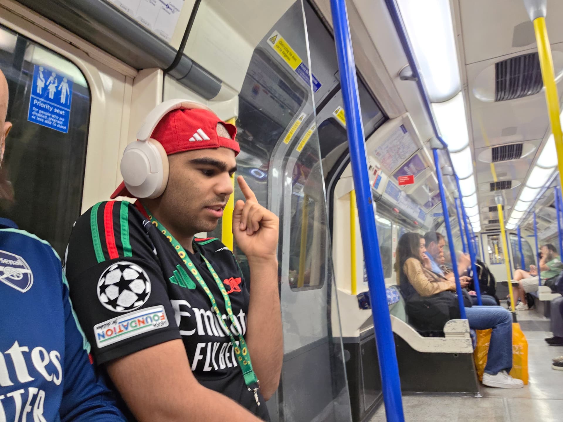 Danyal riding the Underground