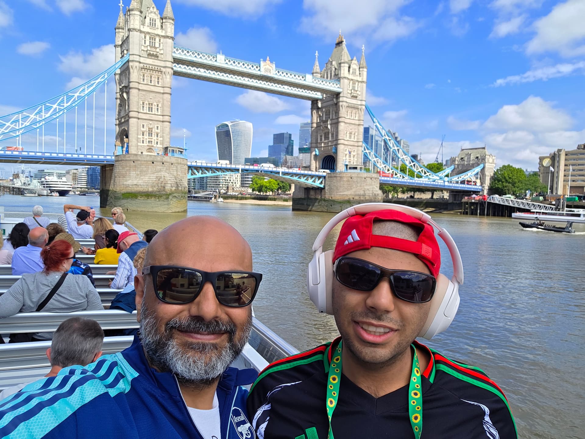 Father and son selfie with Tower Bridge